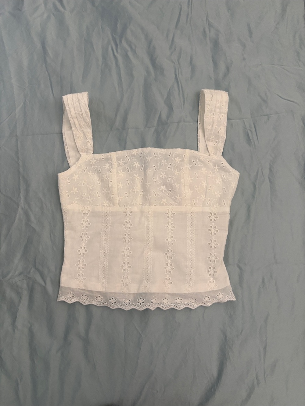 Princess Polly White Eyelet Square-Neck Cami